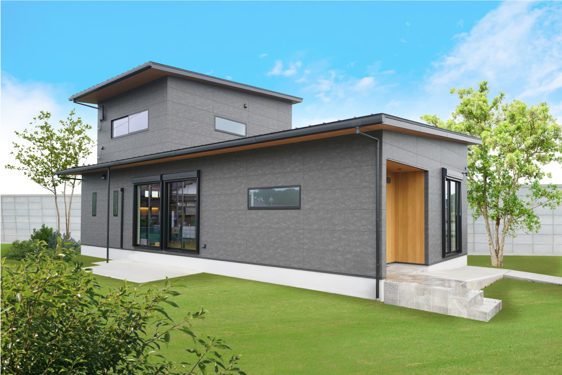 ナチュラルな木目とインダストリアルなブラックアクセントの対比がかっこいいスタイリッシュな住まい